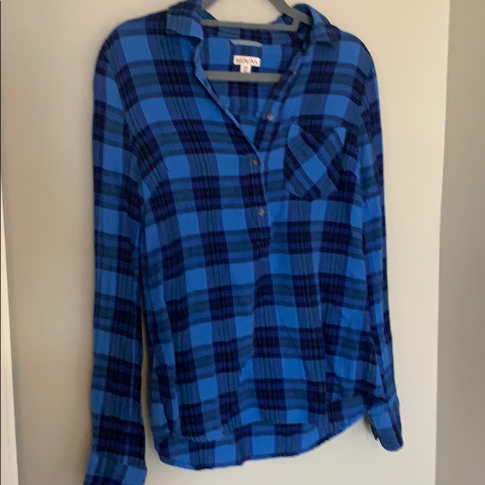 Plaid Parcial Button Up